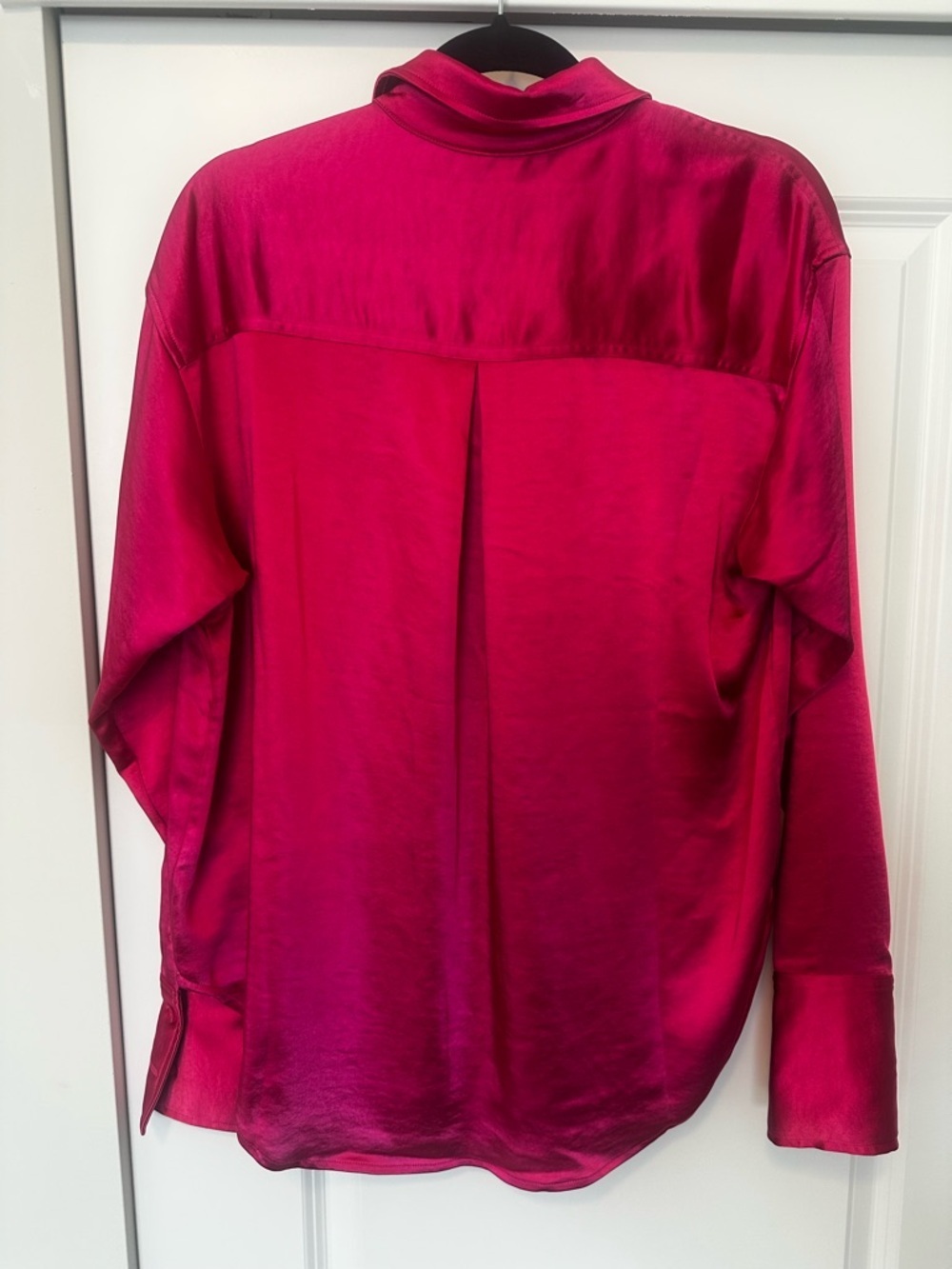 Good American size XS Hot Pink Satin Button-Up Blouse - Picture 4 of 4